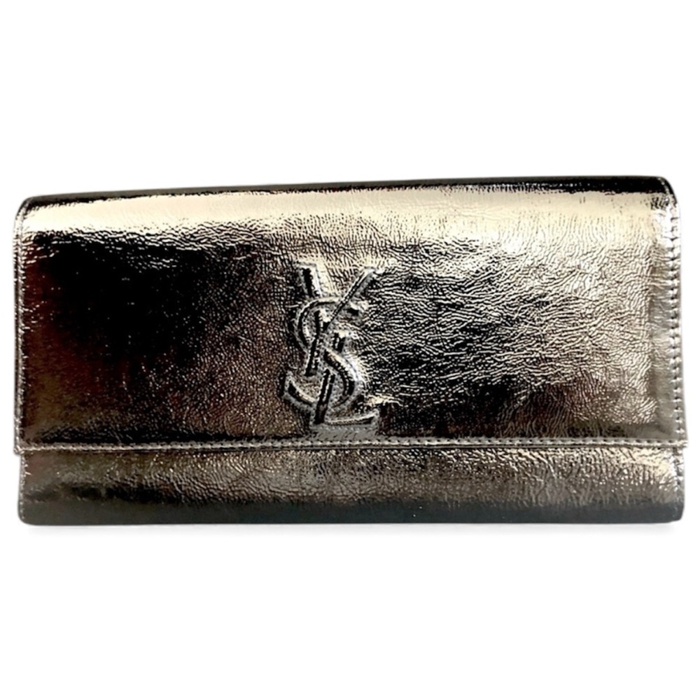 YSL Authentic Patent Black Leather Belle de Jour Clutch